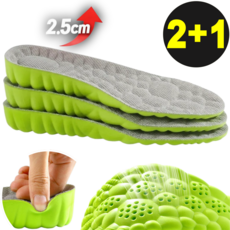 유닉황 2+1 푹신한 남성 쿠션깔창 3개세트 2.5cm 키높이 발편한 구름깔창 통기성 메쉬