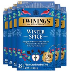 Twinings 얼 그레이 엑스트라 스트롱 홍차 개별 포장 백 20개 (1팩) 시트러스 및 베르가못 맛 카페인 뜨겁거나 차갑게 즐기기 티백 20개, Winter Spice, Winter Spice, 40g