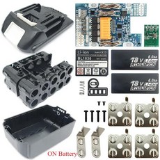 Makita 18V 6.0Ah 리튬 이온 배터리 하우징 케이스 PCB 충전 보호 회로 기판 쉘 박스 BL1860 BL1830 배터리 없음, 1)18 볼트, 1SET