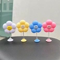 헬멧악세사리 오토바이 킥보드악세사리 스마일꽃, 4색 한세트, 1세트