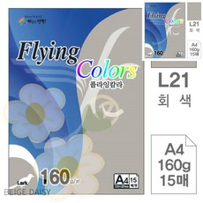 BG 미술용지 15매 플라잉칼라 회색 A4 160g