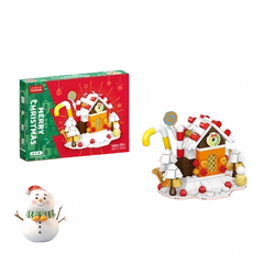 聖誕節禮物火車積木套裝 聖誕老公公 雪人 薑餅屋鑽石微型積木 附音樂盒, 1個, 8927-2聖誕薑餅屋（183片）, 聖誕薑餅屋（183片）