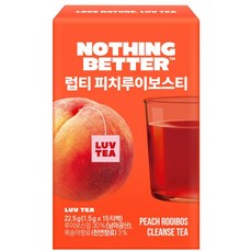 낫띵베럴 럽티 피치 루이보스차 티백 임산부 붓기 디카페인, 1박스, 15개입, 1.5g