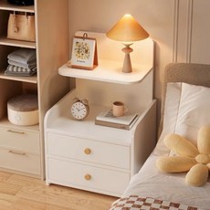 kb 북유럽 심플 거실 소파 침실 2단 서랍형 협탁, 1개, 화이트