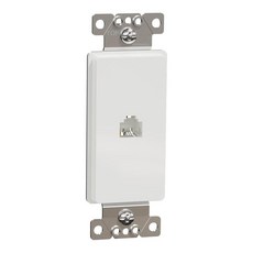 Square D X Series RJ11 4 컨덕터 전화 잭 데코레이터 스트랩 표준 매트 화이트, Square D X Series RJ11 4 컨덕터 전