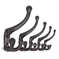 Ambipolar 5팩 TriLeg 코트 후크. 벽걸이 튼튼한 장식용 블랙 벽 후크 머드룸 모자 랙 지갑 후크용. 주철 장식 앤티크 블랙 후크