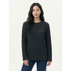 올리비아하슬러 블랙 하슬러 골지라인 라운드티 OHCSTS901