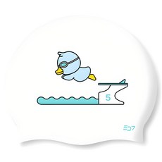 SD7 矽膠泳帽 SGL-CA451, 1個, 潛水史塔奇 白色