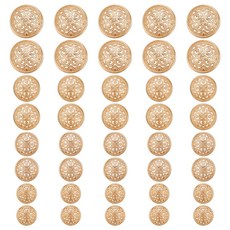 40개 4가지 스타일의 합금 샹크 단추 1구멍 플랫 라운드 라이트 골드 색상 15~25x8~10mm 구멍 크기: 2.1mm, 금색