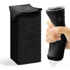 1/50PCS 마이크로 화이버 청소 천 세차 용 흡수성 수건 가사 깨끗한 주방 넝마 도구, 03 3PCS, 01 BLACK