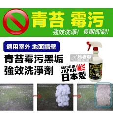 油老爺 日本 室外地面/牆壁 混凝土青苔霉污黑垢強效洗淨劑 800ml 去除青苔 霉垢 長效抑制, 1個
