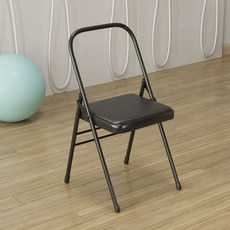 화이트 요가의자 PU 쿠션 스트레칭 접이식 체어, 기본 색상, 블랙 25 라운드 1.5 두께