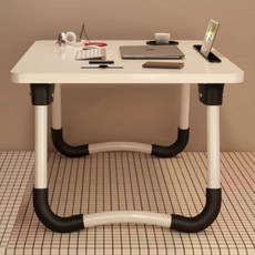 접이식 침대 테이블 좌식 노트북 책상 휴대용 독서대 미니 보조 데스크, 화이트-DM338