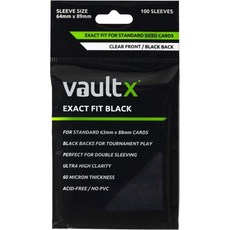 보관함 X 정밀 맞춤형 슬리브 (500개 묶음) 거래 카드용 완벽한 내부 투명, Vault X 검정색 100팩