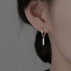 코코쥬 S925 실버 원터치 스틱 바 링귀걸이