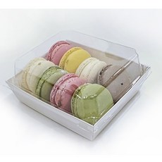정사각샌드위치 화이트 포장용기+뚜껑 10개입 세트, 10개, 1개