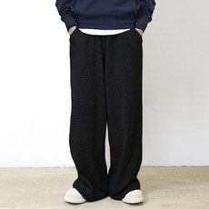 純色鬆緊帶休閒運動寬褲