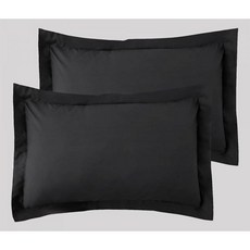 슈퍼 소프트 500수 유로 샴 커버 2개 세트 100% 이집트 면 부드러운 피부 친화적인 장식용 사각 베개 (네이비 블루 퀸 50.8x76.2cm(20x30인치)) SAHAR, 화이트