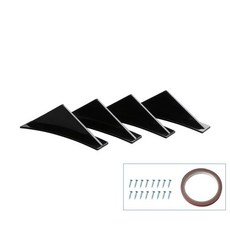 카본 파이버 스포일러 자동차 후면 삼각형 리어 범퍼 샤크 핀 키트 스타일링 립 윙 스플리터, 2. 4pcs black curved, 기본