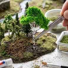 나무모형(활엽수녹색) x 2SET, H=100mm