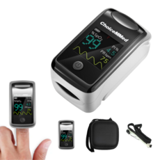 고급형 의료용 산소포화도 측정기 펄스 옥시미터 맥박 SPO2기계 휴대용 가정용 병원용 검진용 진찰용 초이스메드 CI216 의료기기, 1개, 1세트