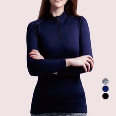 아르메데스 여성용 기능성 터틀넥 집업 긴팔 기모 상의