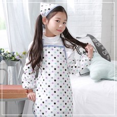 Picano 兒童防水一般圍裙頭巾袖套 3件組 圓點