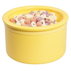 보울보울 국산 소형견 고양이 밥그릇 헬로 직각볼 세트 10cm, 치즈옐로우, 1세트