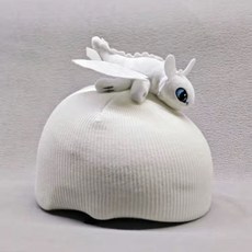 可愛卡通貓耳朵滑雪頭盔罩男女款通用, 白無牙, 1個