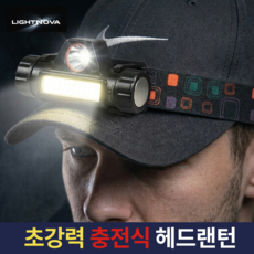 라이트노바 5세대 초경량 듀얼모드 헤드랜턴 90도회전 방수 자석 작업등, 메탈릭 블랙, 1개