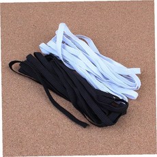 평면 신축 밴드 납작 고무 끈 검정 하얀 혼합 포장 묶음 공예 재료, 1개, 12골 흰색
