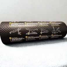 운동이 인쇄된 피트니스 폼 롤러 - 43.2 x 15.2cm(17 6인치) 경량 EPE/PE 운동 12가지 가이드 안정성 이동성 및 회복 동작 포함 이중 색상 지침 디자인, 운동이 인쇄된 피트니스 폼 롤러 - 43.2 x 15.