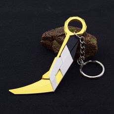 연습용 발리송 발로란트 리버 프라임 액스 무기 송 키체인 금속 Karambit 모델 게임 일본 사무라이 소, 11 12CM, 1개