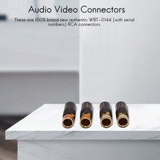 4pcs Rca 잠금 플러그 오디오 커넥터