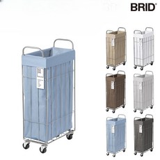 BRID 브리드 세탁바구니 철제 슬림 이동식 트롤리 FOLDING LAUNDRY SQUARE BASKET, white(화이트)