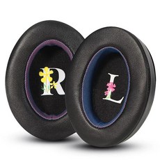 QC5QC 콰이어트컴포트 헤드폰용 헤드밴드 쿠션 Black 커버 이어패드 블랙 실리콘 키트, 1, T. 블랙 양가죽 프린트 이어폰 커버 한 쌍