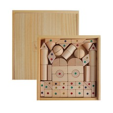 WIDU 자석 우드 교구 가베 블록세트, 56PCS, 1개