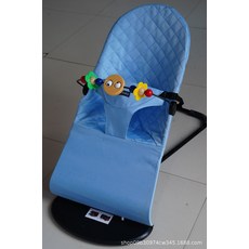 접이식 흔들 의자 침대 신생아침대 신생아, 연 블루 다이아몬드+나무 구슬 장난감