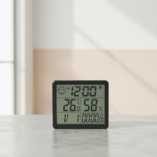 온습도 온습도계 측정기 타이머 탁상 시계 디지털 실내 LCD 고정밀, 1개, 상세페이지 참조