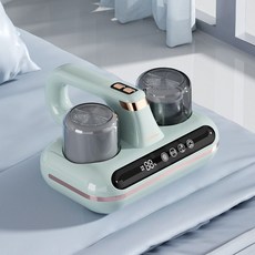 집먼지진드기청소기 침구살균청소기 초음파 진공 흡입 자외선 무선, 영어, 청록색(카트리지5개)