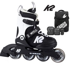 K2 모토주니어 화이트 정품 26년 아동 인라인+가방+보호대+5종사은품, 가방+보호대-블랙세트