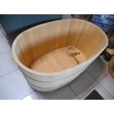台灣檜木泡澡桶附勺, 1個