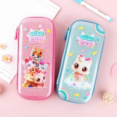 투명 엠보 필통-랜덤 위시캣, 상세페이지 참조, 상세페이지 참조