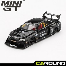 미니지티(844) 1:64 닛산 LB-ER34 슈퍼 실루엣 스카이라인 - 블랙, 1개, 844