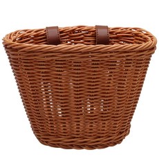 Verkelly 아동용 자전거 바구니 남아 및 여아용 우븐 전면 바구니블랙160939, 브라운