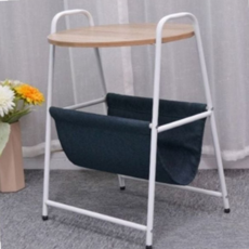 원목 사이드 테이블 다용도 소파 침실 패브릭 수납 테이블 라운드 스틸프레임 프레임 수납장 상판 잡지