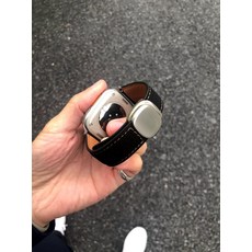 울트라3 S11 가죽 스트랩 자석 겨울 호환 마그네틱 밴드 시계줄, S4~9 44 45mm 콤팩트, 워리어블랙 실버