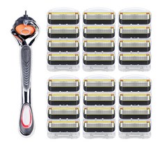 刮鬍刀刀片 6包+刮鬍刀, 1組