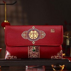 優選 結婚專用喜包訂婚布藝大號紅包袋敬茶改口費婚禮 副廠商品, 1個, 布藝橫款-69-1BX,1個裝 可放2萬