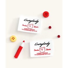 퀼트스타 스마일 베어 곰돌이 면라벨, 2개